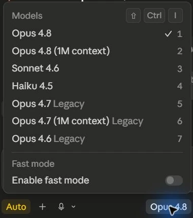 Claude Code App: Claude Code Model Menu Native