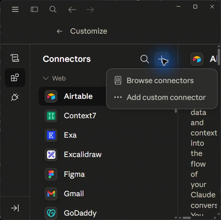 Claude Cowork: Connectors Add Catalogue