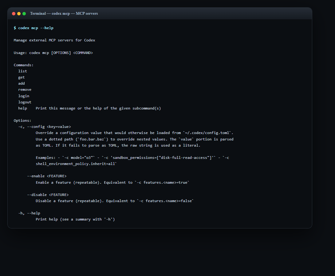 Codex CLI: Codex CLI MCP