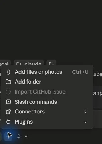 Claude Code Capture: Code Add Menu