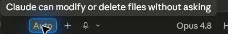 Claude Code Capture: Code Auto Warning Tooltip