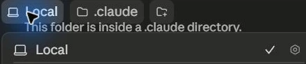 Claude Code Capture: Code Environment Menu Local