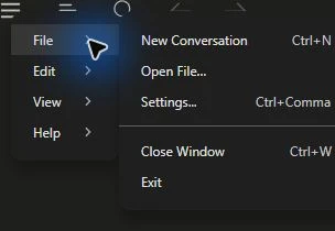 Claude Code Capture: Code File Menu