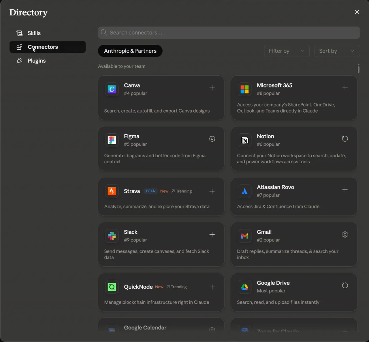 Claude App Capture: Connectors Directory
