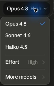 Claude App Capture: Model Effort Menu