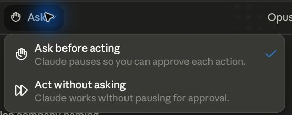 Claude App Capture: Permission Mode Menu