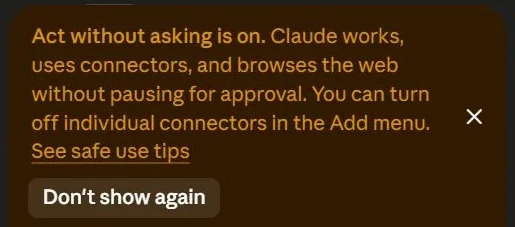 Claude App Capture: Safety Banner
