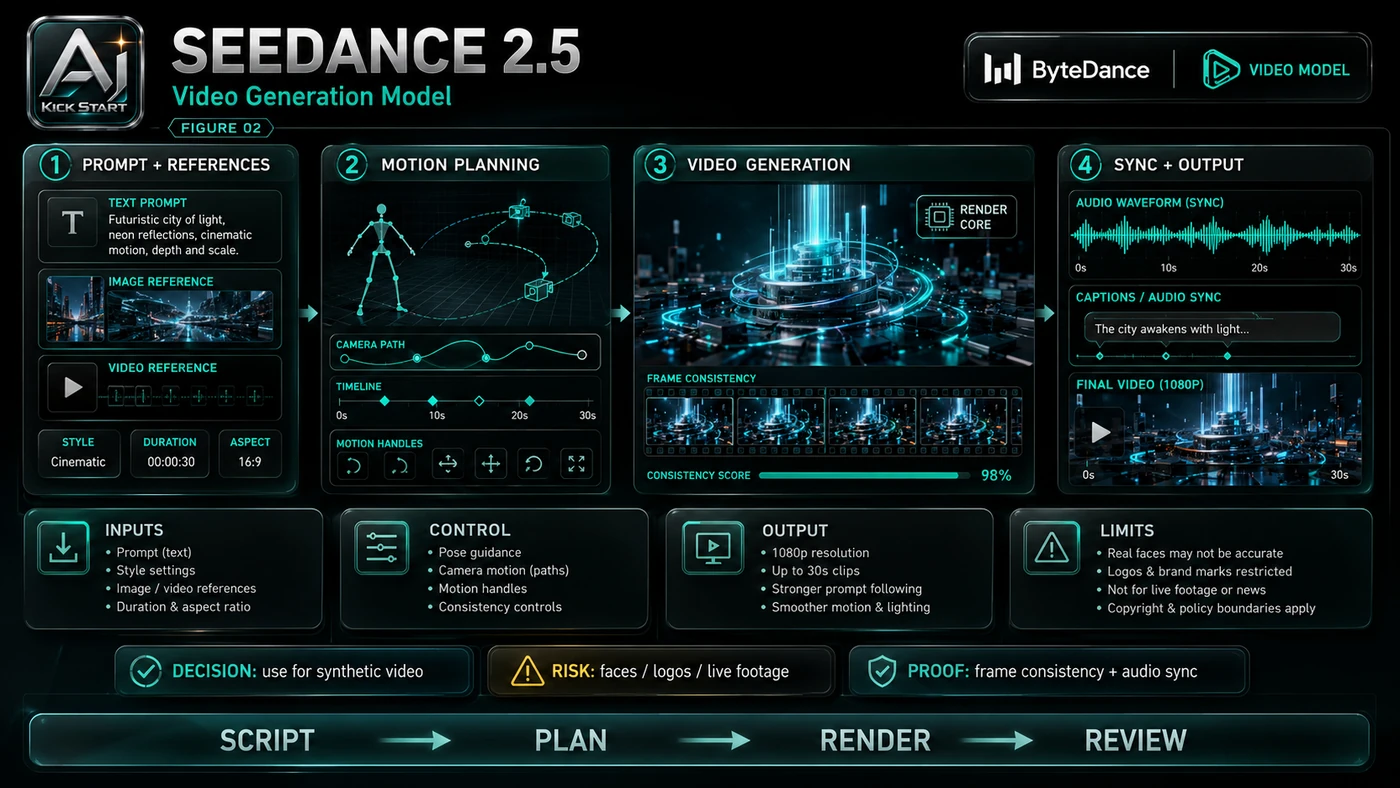 AI Kick Start second inline visual for ByteDance Seedance 2.5: What Australian Teams Should Test (and Ignore).