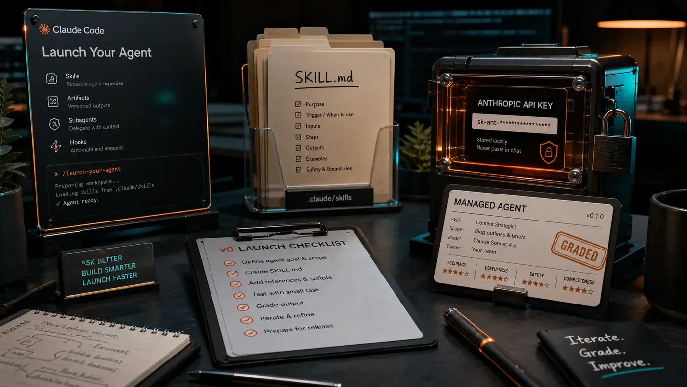 AI Kick Start second inline visual for Claude Code's Launch Your Agent Skill Makes Agent Builds Repeatable.