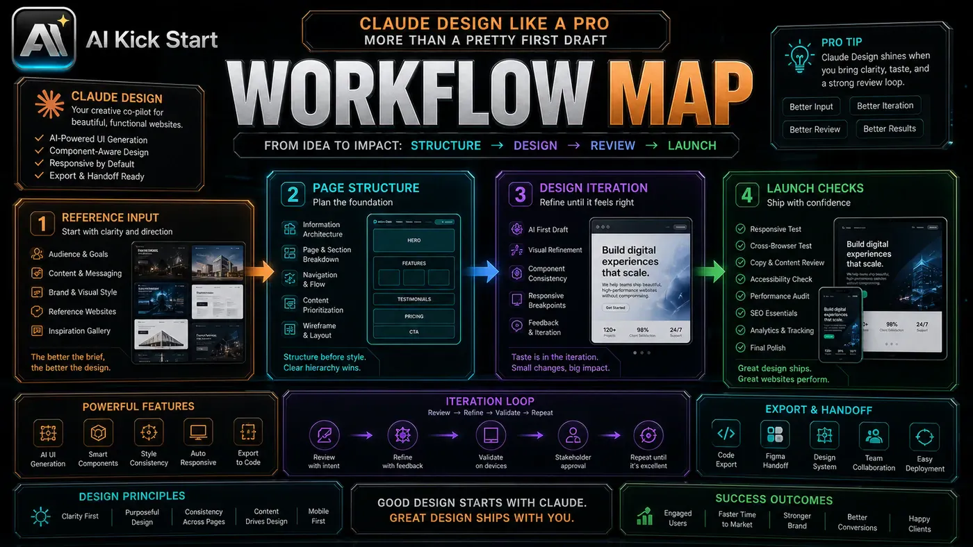 AI Kick Start generated article visual for Using Claude Design Like a Pro Requires More Than a Pretty First Draft.
