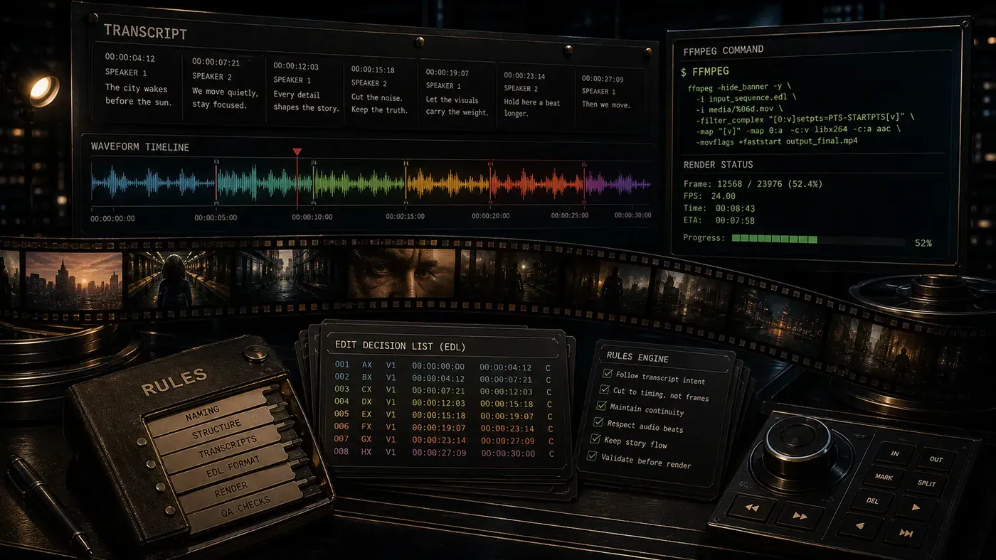 AI Kick Start second inline visual for Claude Can Edit Video When the Workflow Is Turned into Files and Rules.