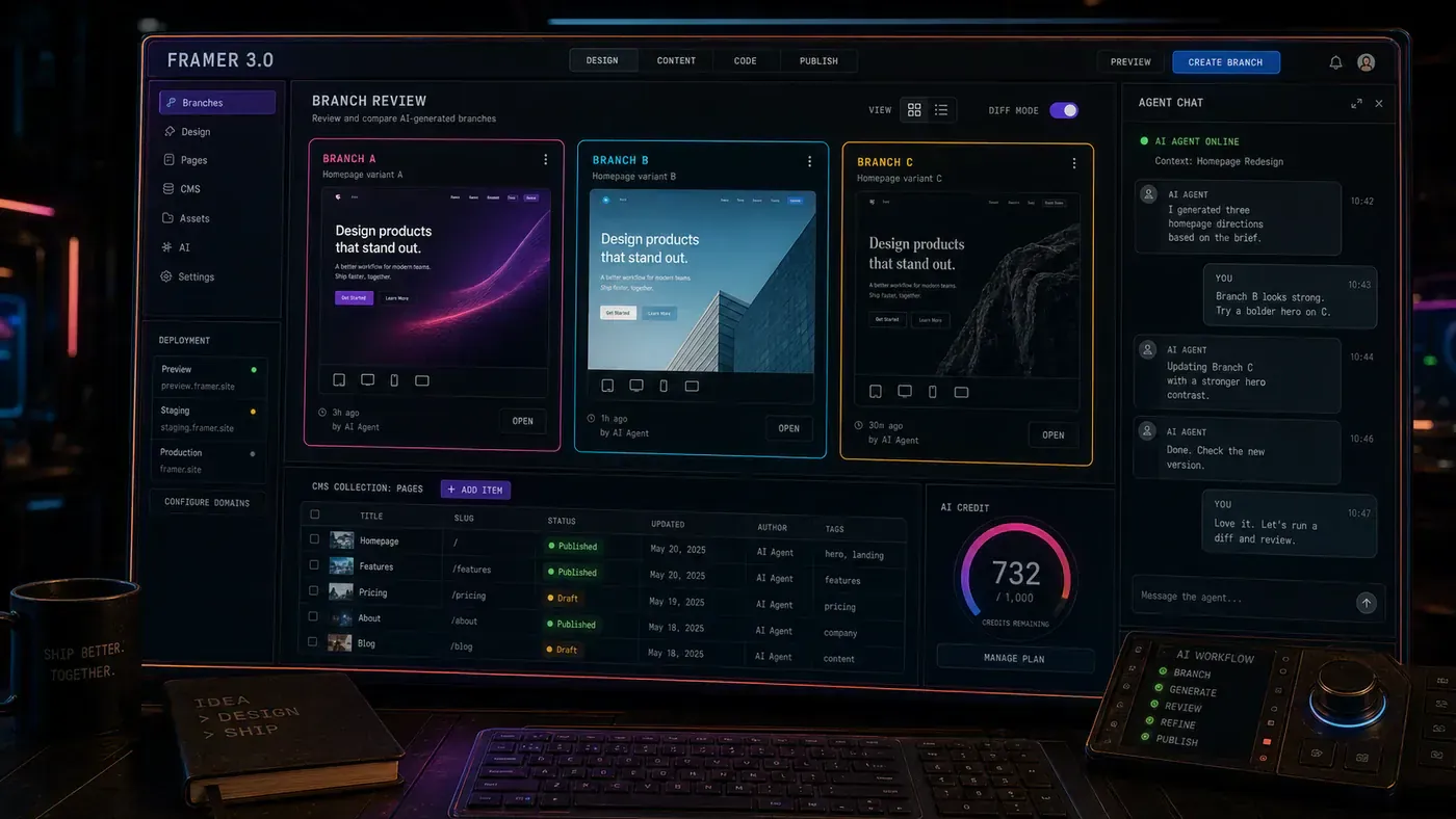 AI Kick Start second inline visual for Framer 3.0 Makes Website Design Feel More Like an AI Product Workflow.