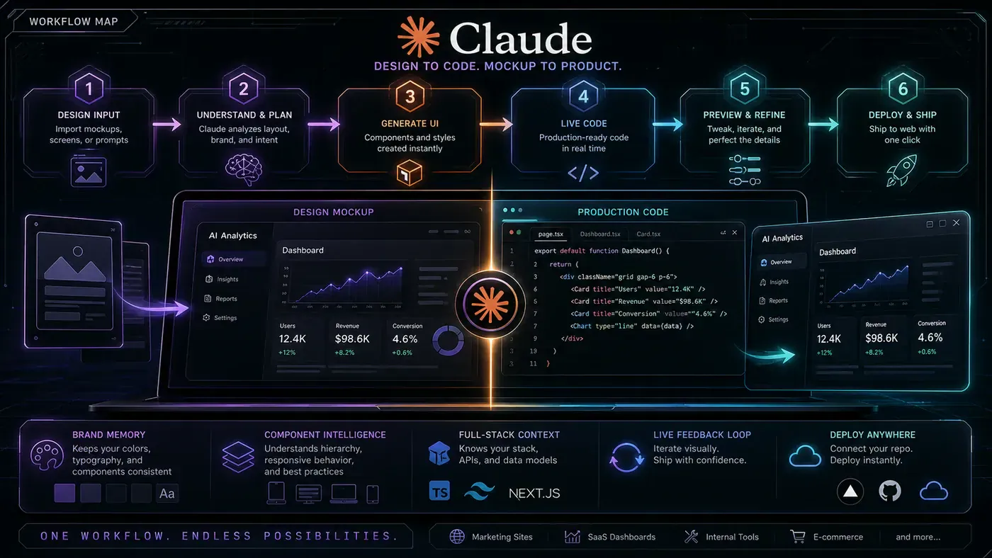 AI Kick Start generated article visual for Claude's New Design-to-Code Update Is a Game-Changer: How Anthropic Just Erased the Gap Between Mockup and Product.