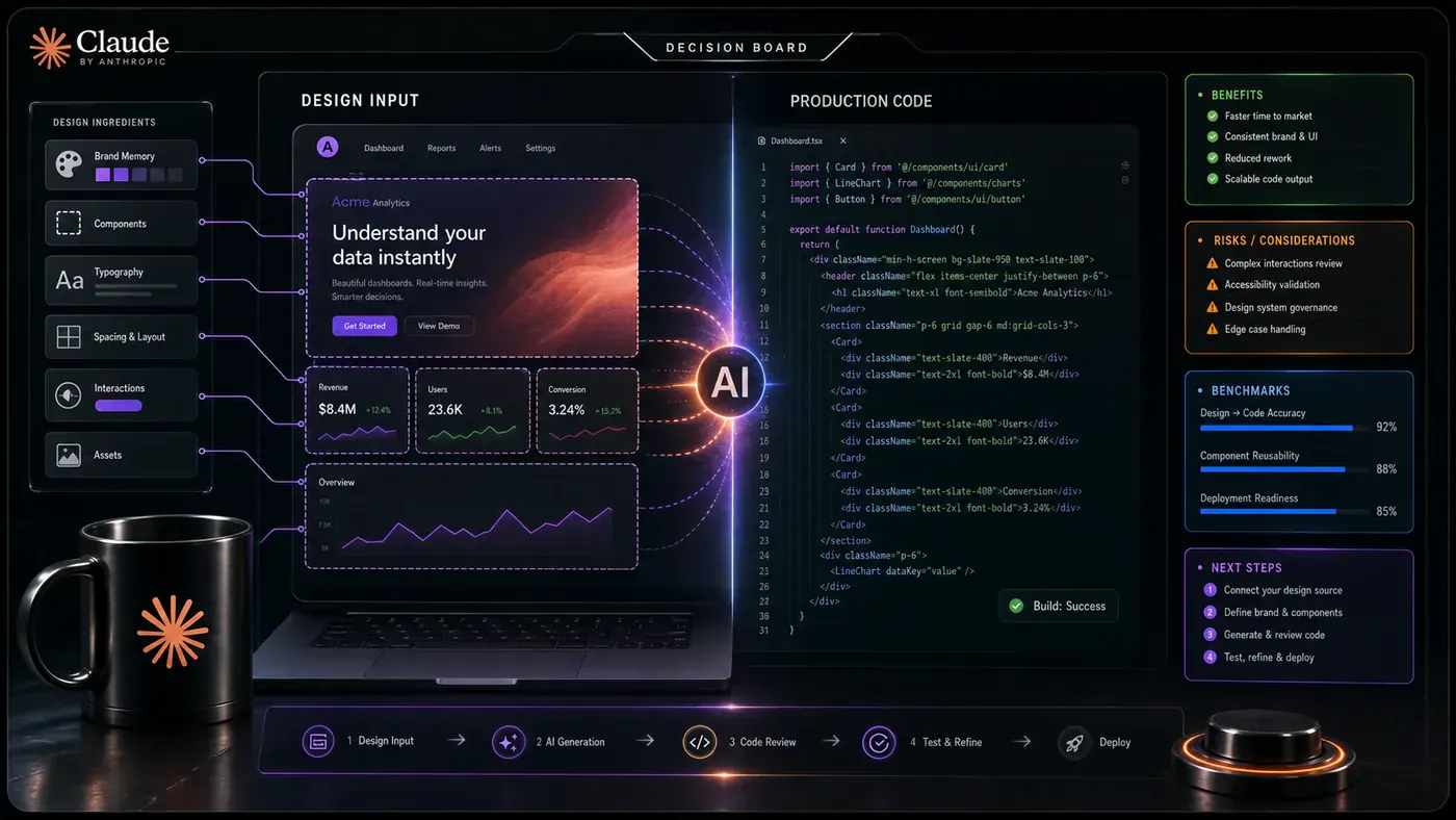 AI Kick Start generated article visual for Claude's New Design-to-Code Update Is a Game-Changer: How Anthropic Just Erased the Gap Between Mockup and Product.