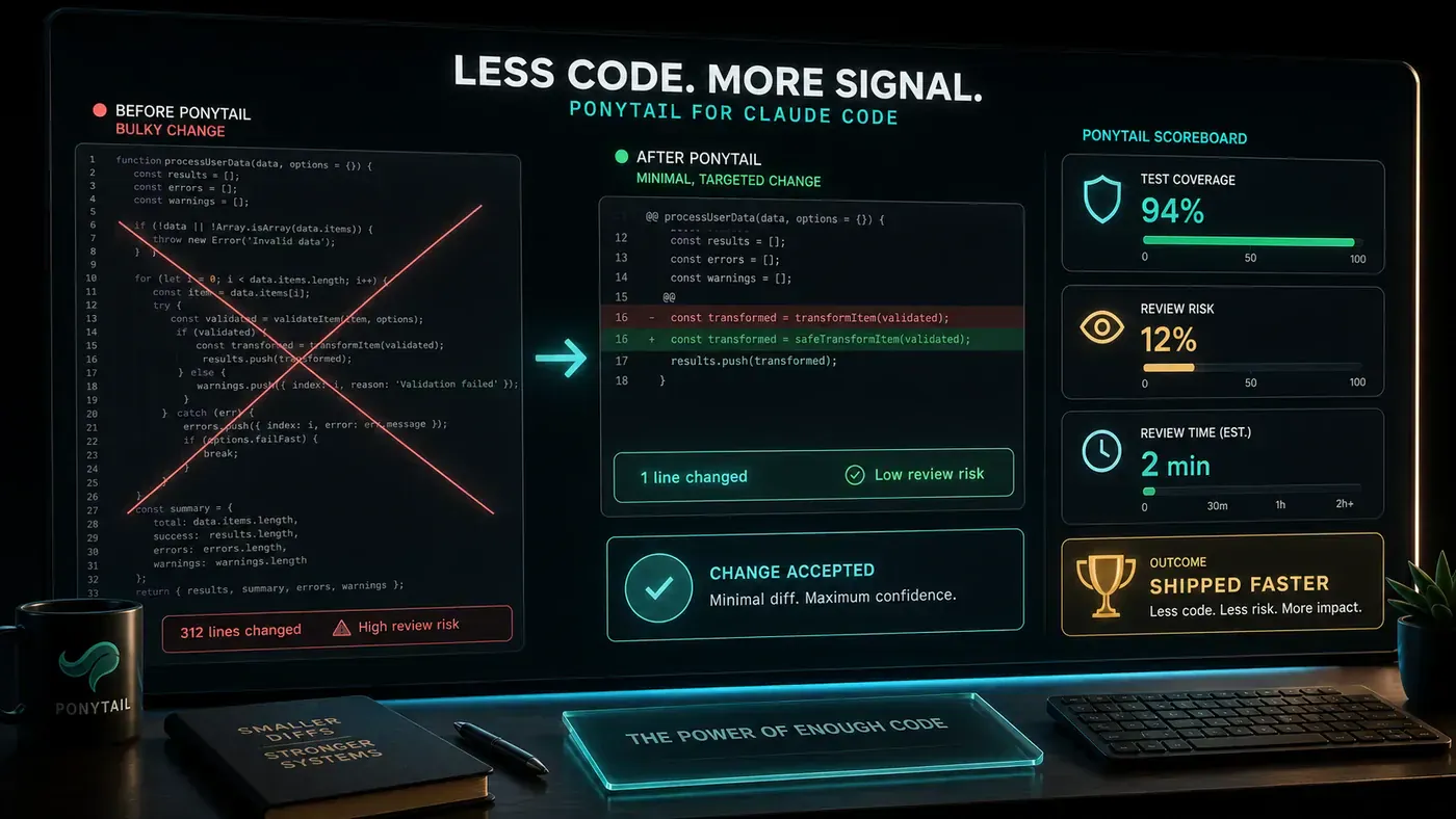 AI Kick Start second inline visual for Ponytail Makes Claude Code Write Less Code, and That Is the Point.
