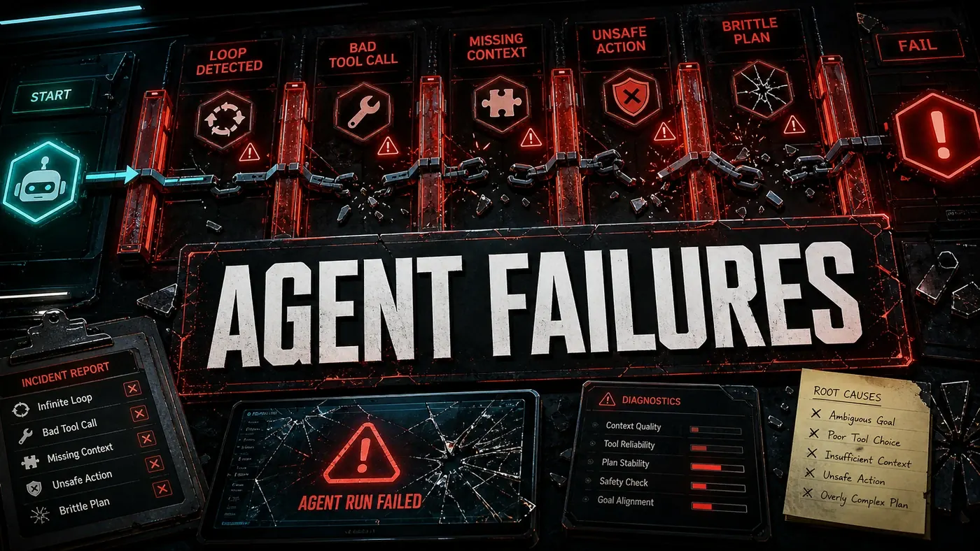 AI Kick Start editorial image for Agent Failure Modes: What Goes Wrong and How to Fix It.