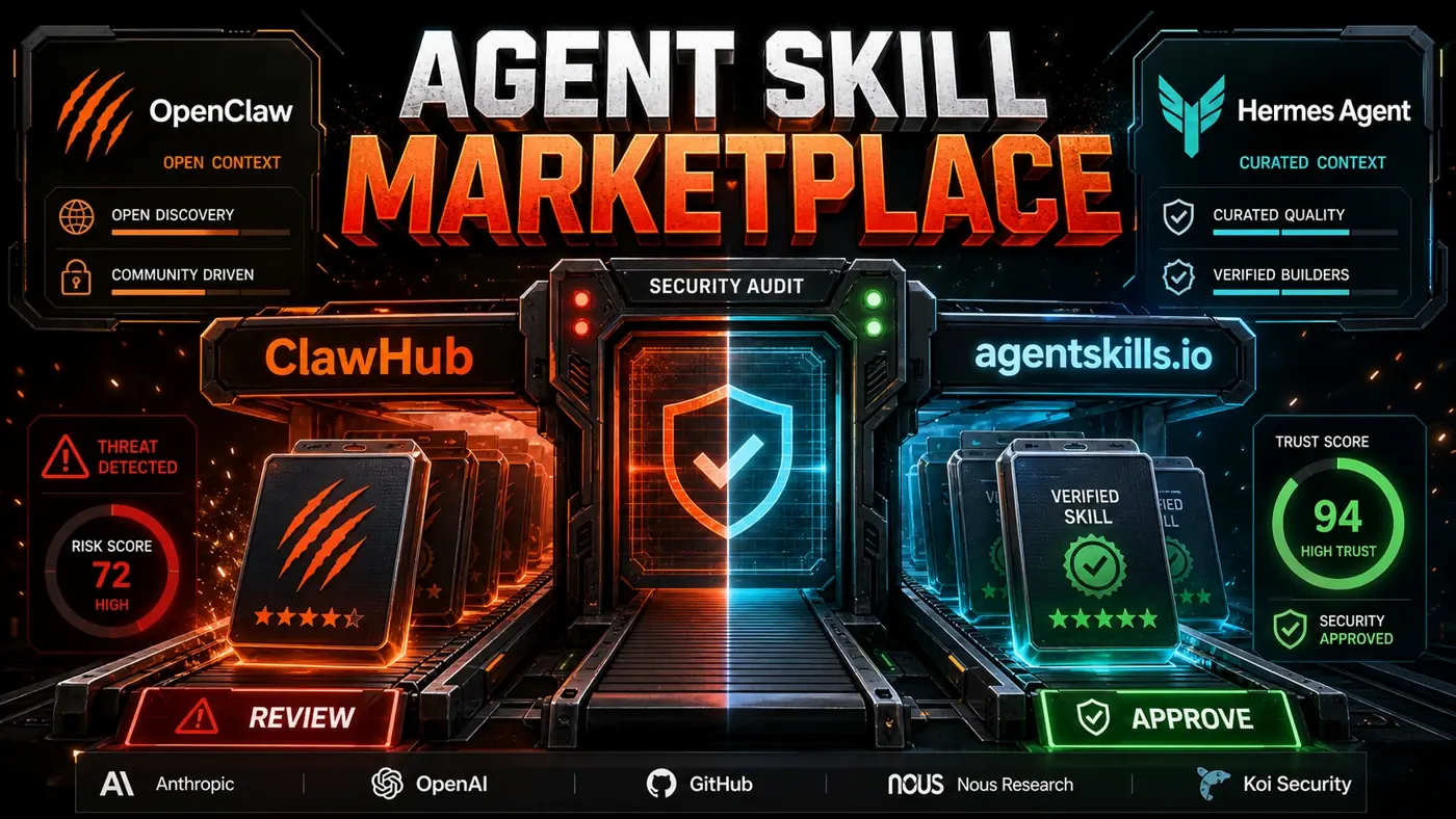 AI Kick Start editorial image for The Agent Skill Marketplace: ClawHub vs agentskills.io.