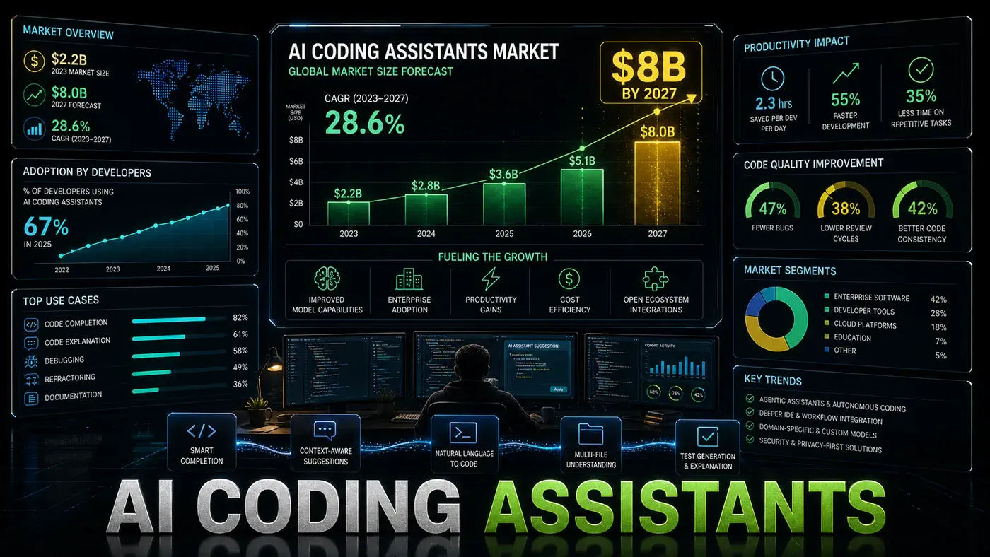 AI Kick Start editorial image for AI Coding Assistants: A Market on Track for $8 Billion by 2027.