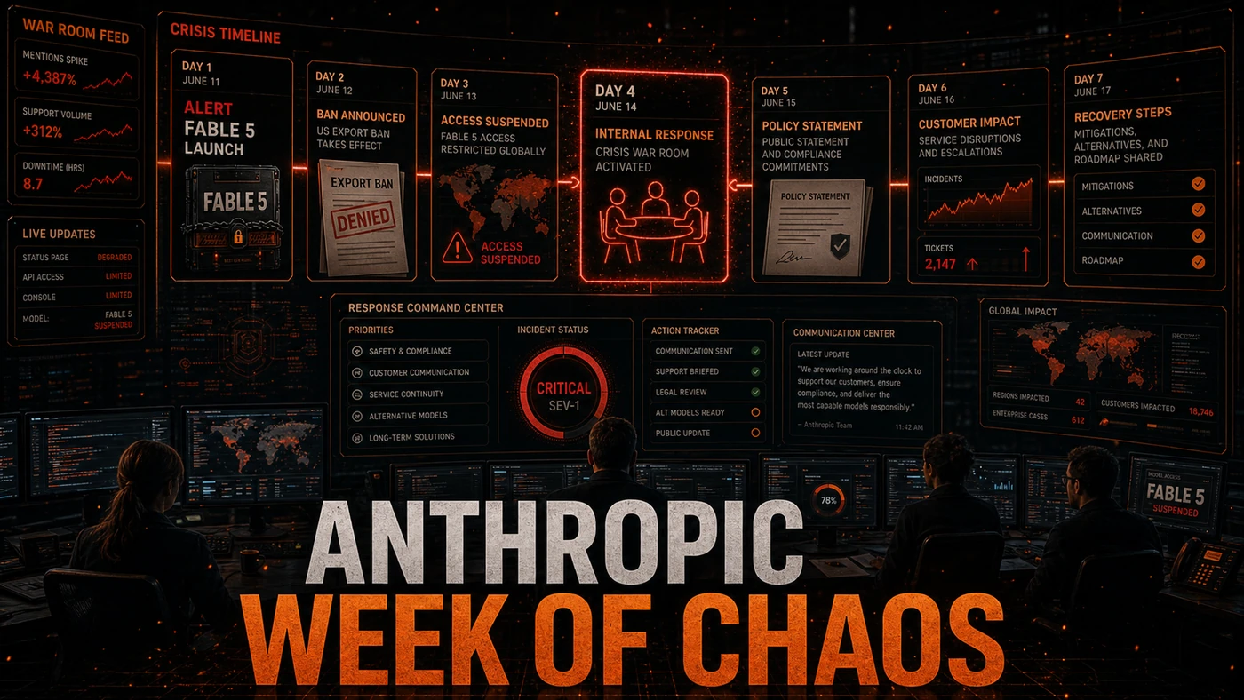 AI Kick Start editorial image for Anthropic's Week of Chaos: Fable 5, the Ban, and the Response That Followed.