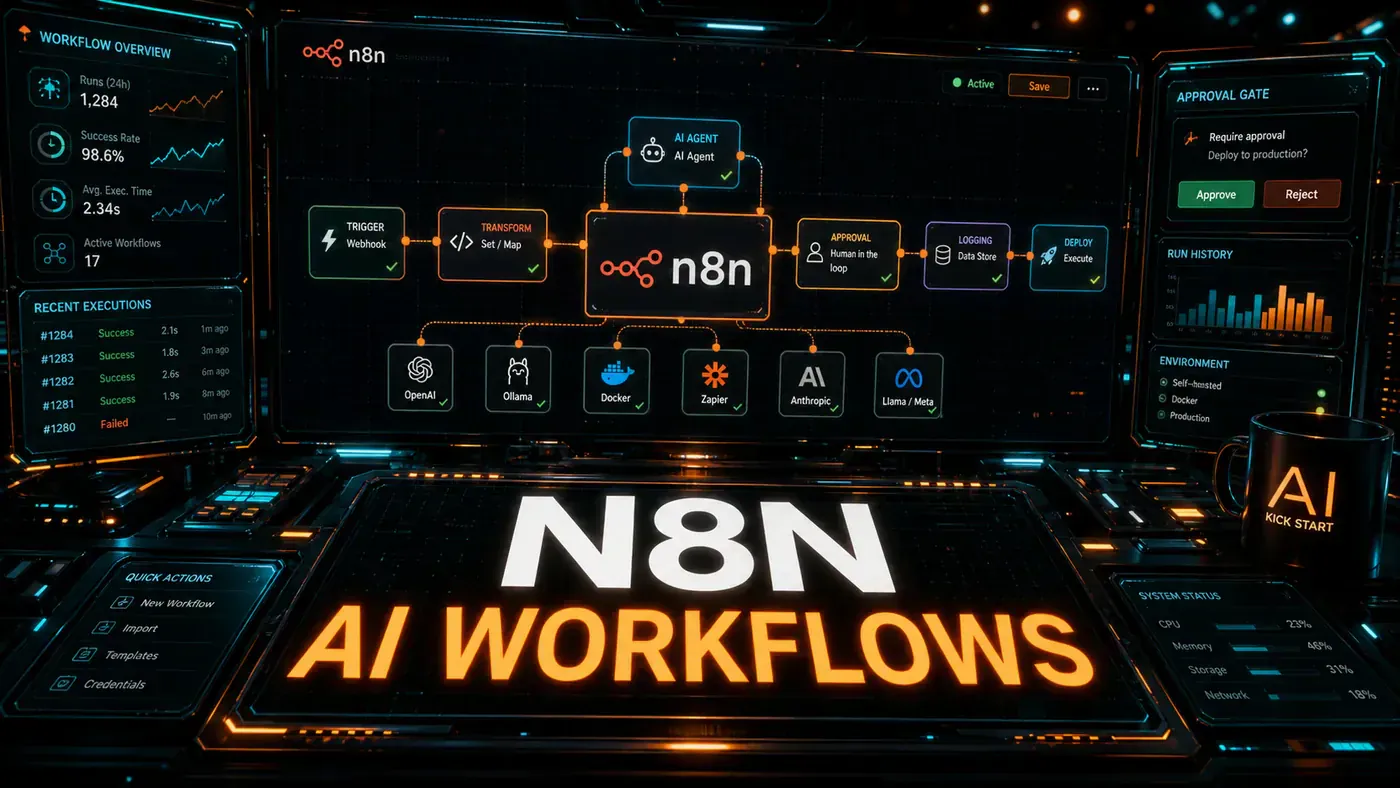 AI Kick Start editorial image for How to automate workflows with n8n and AI agents.