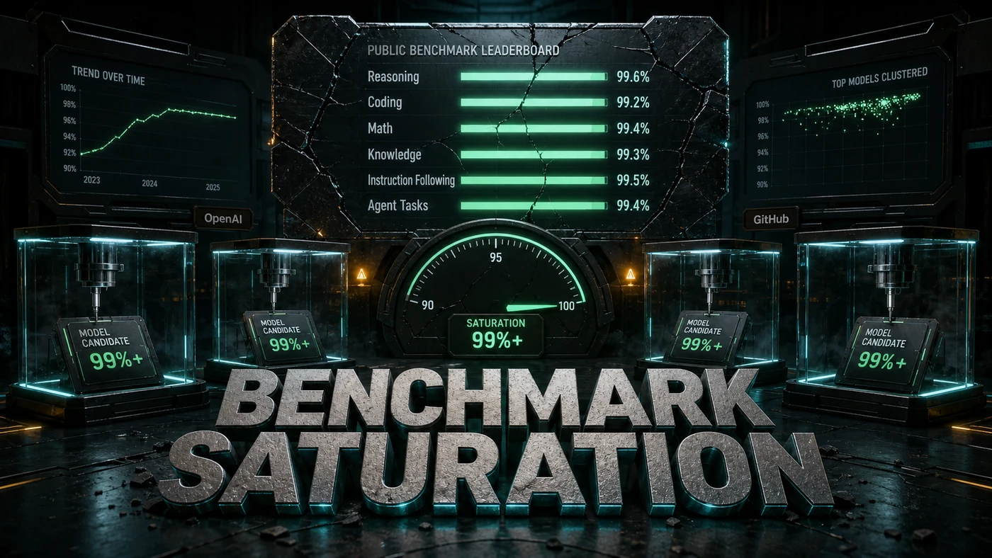 AI Kick Start editorial image for Benchmark Saturation: Why Public Evaluations Are Losing Their Meaning.