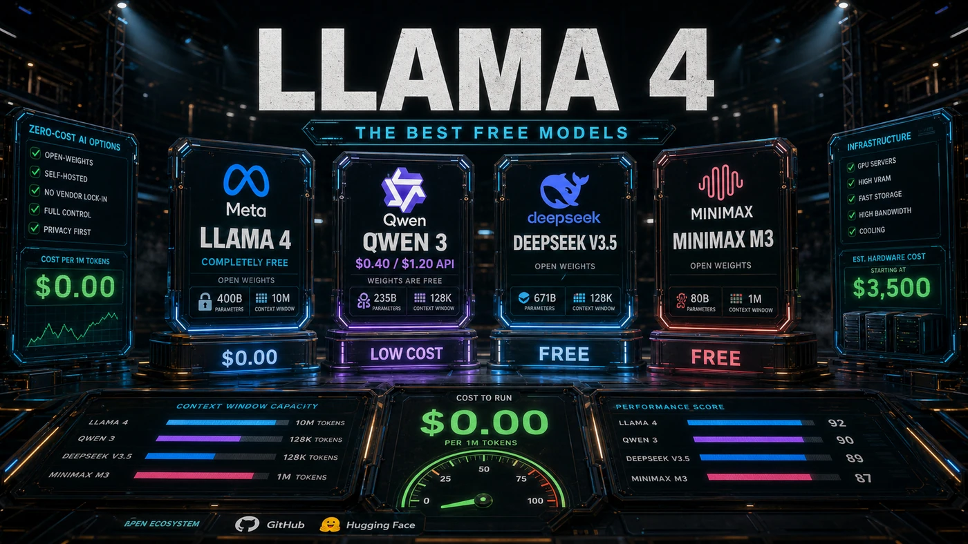 AI Kick Start editorial image for Best free models: Llama 4, Qwen 3, and self-hosted options.
