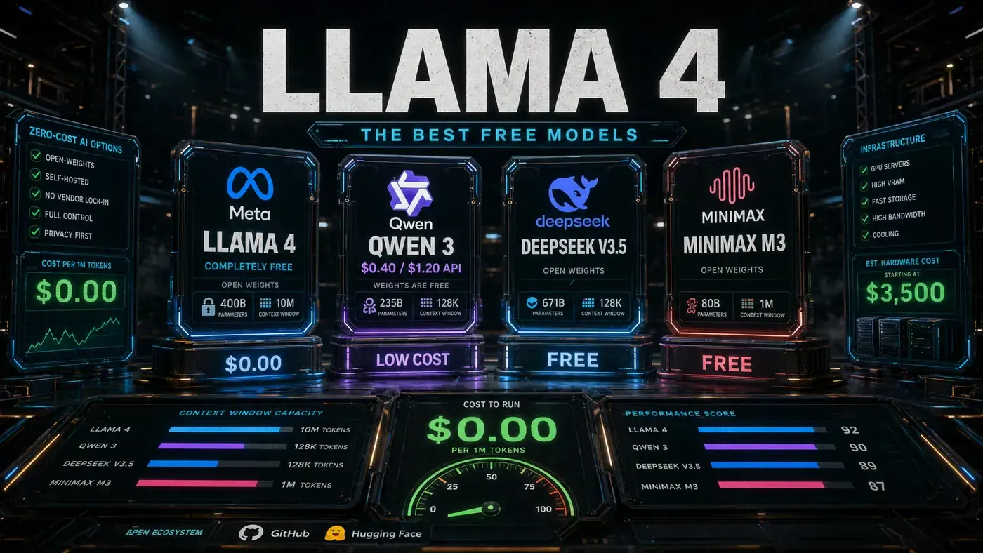 AI Kick Start editorial image for Best free models: Llama 4, Qwen 3, and self-hosted options.