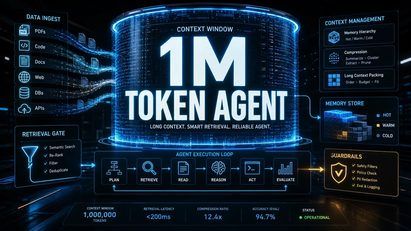 AI Kick Start editorial image for How to build an AI agent with 1M token context.
