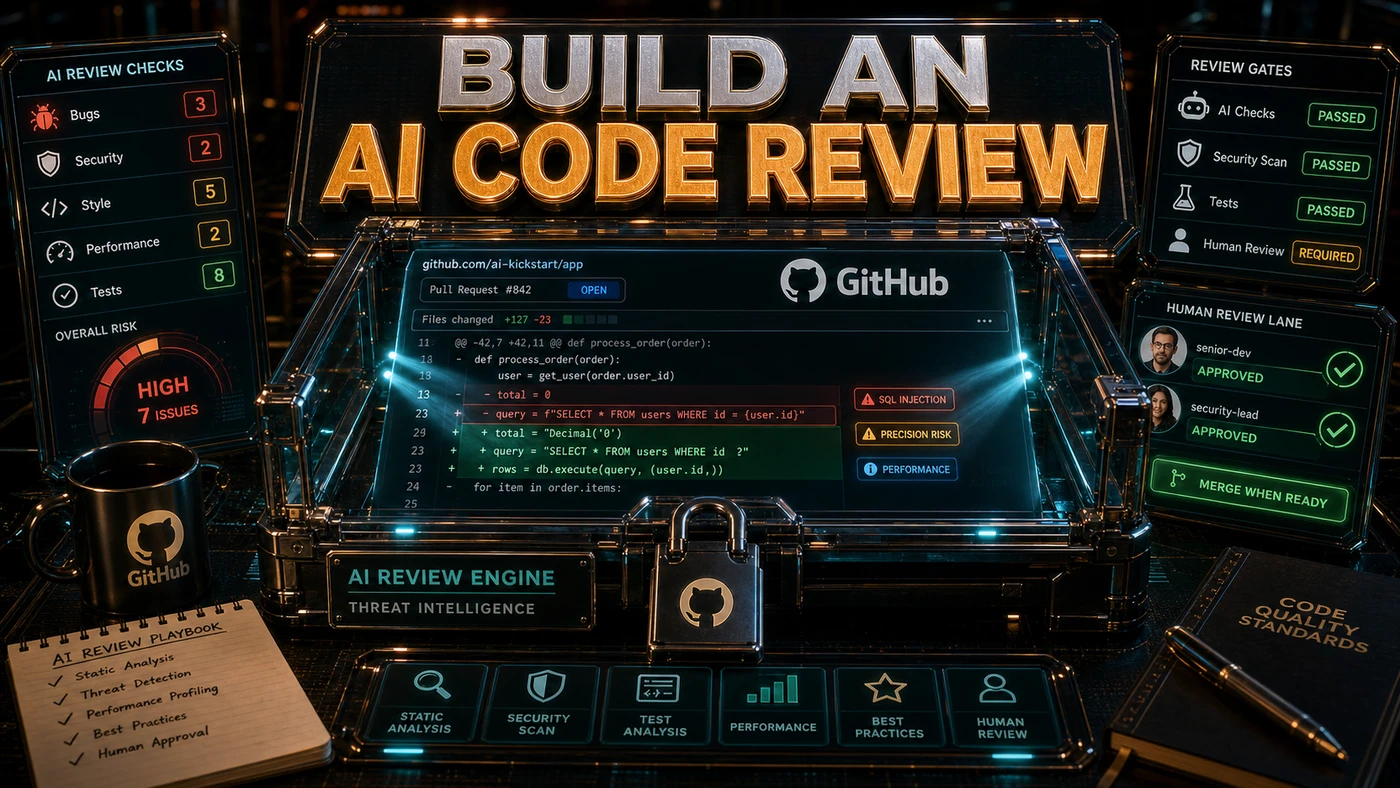 AI Kick Start editorial image for How to build an AI code review system.