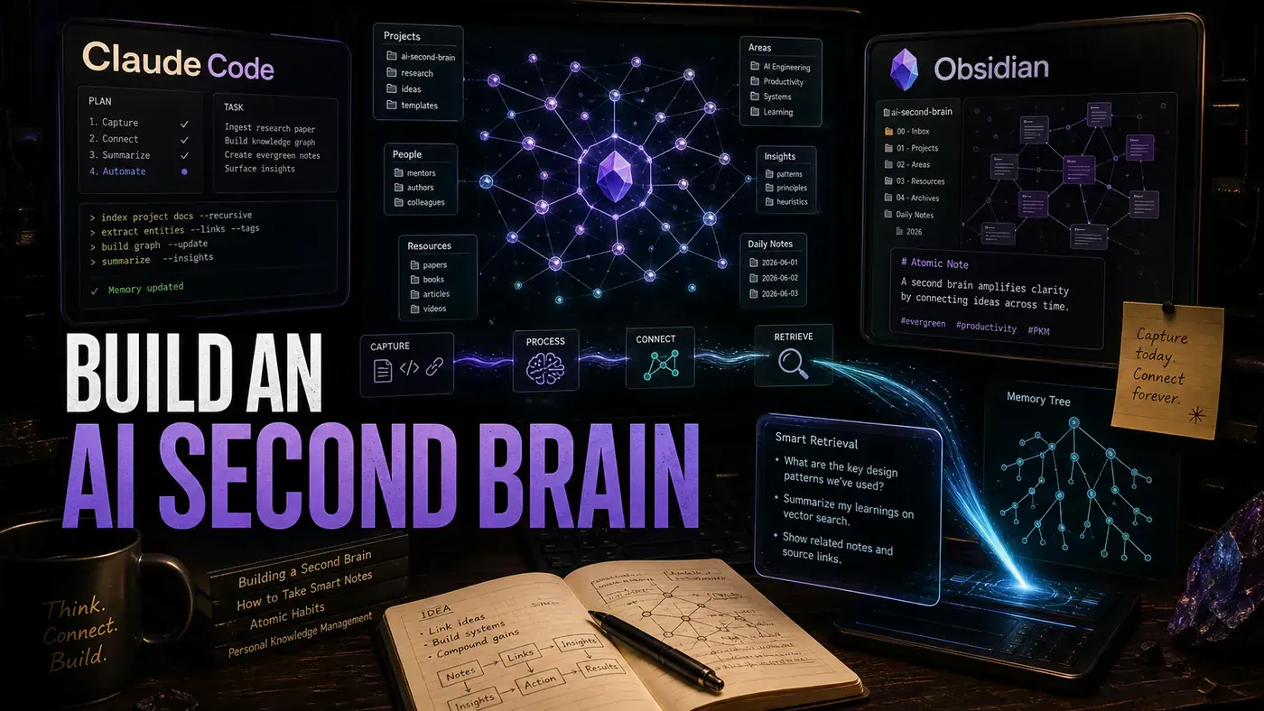 AI Kick Start editorial image for How to build an AI second brain with Claude Code and Obsidian.