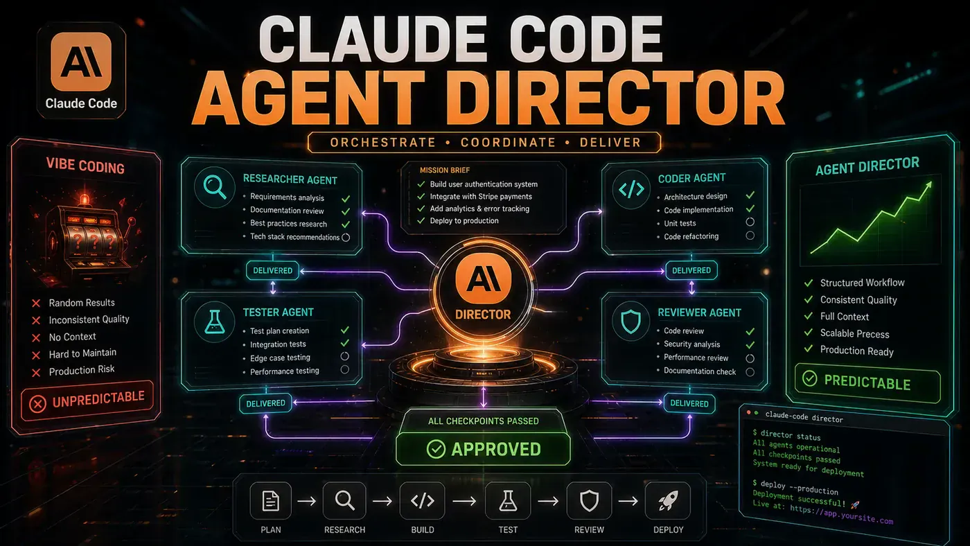 AI Kick Start editorial image for From Vibe Coding to Agent Director: The Claude Code Framework That Actually Works in 2026.