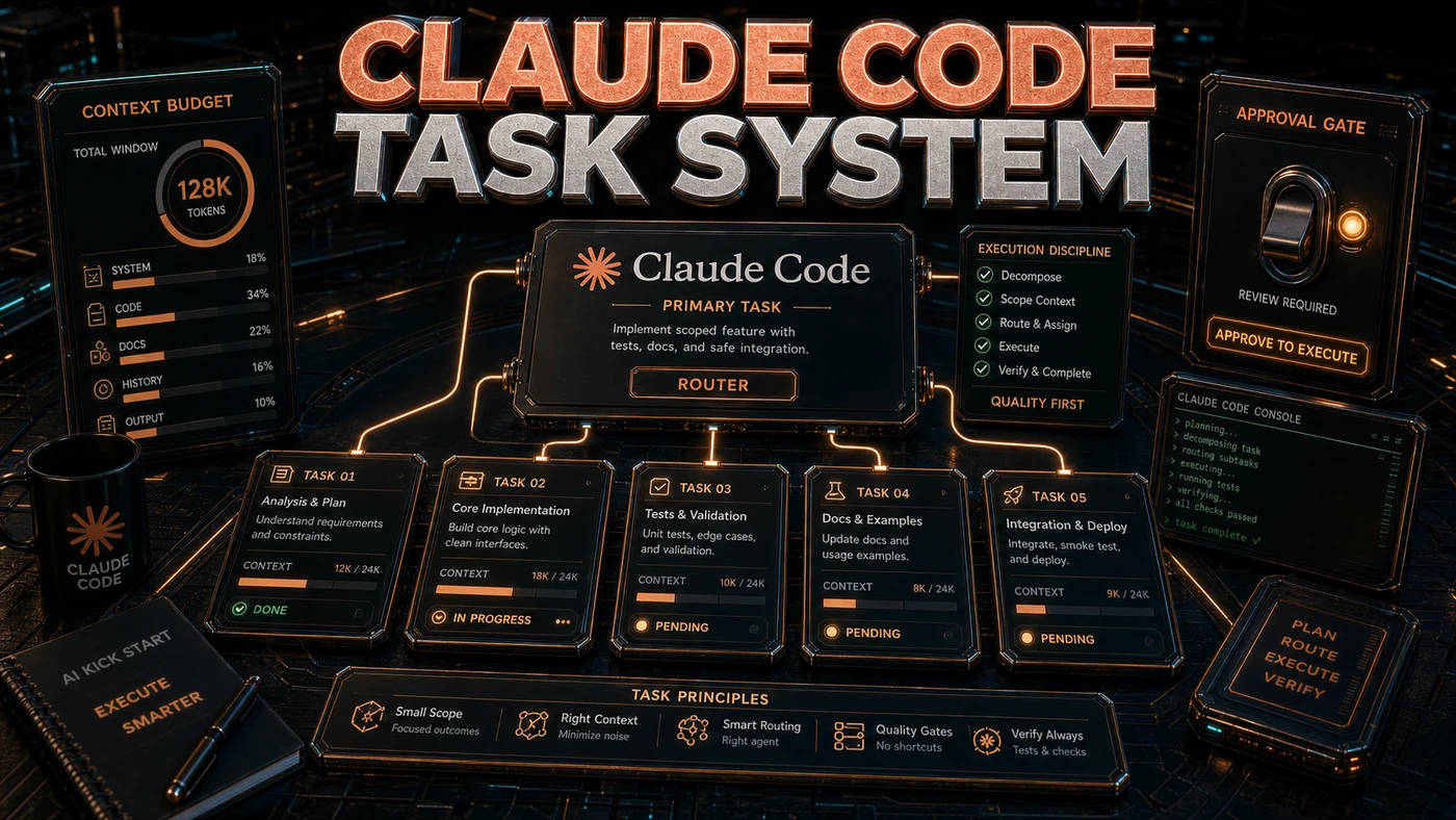 AI Kick Start editorial image for Claude Code Task System: Anti-Hype Agentic Coding.