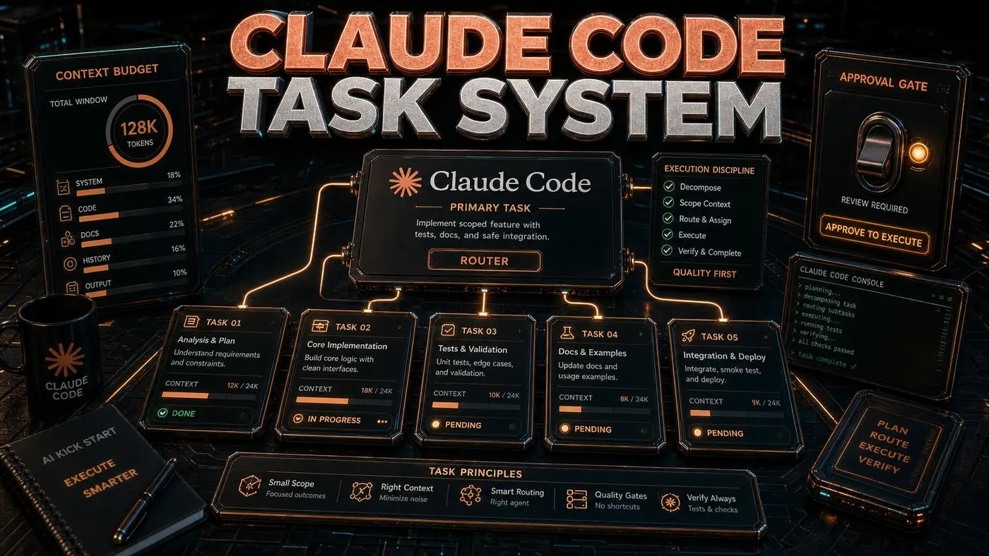 AI Kick Start editorial image for Claude Code Task System: Anti-Hype Agentic Coding.