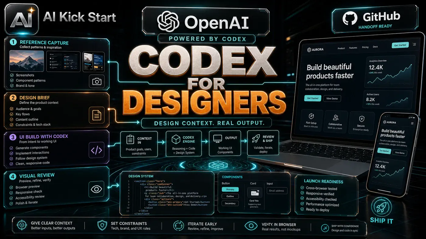 AI Kick Start editorial image for Using Codex as a Designer Is About Giving It Product Context.