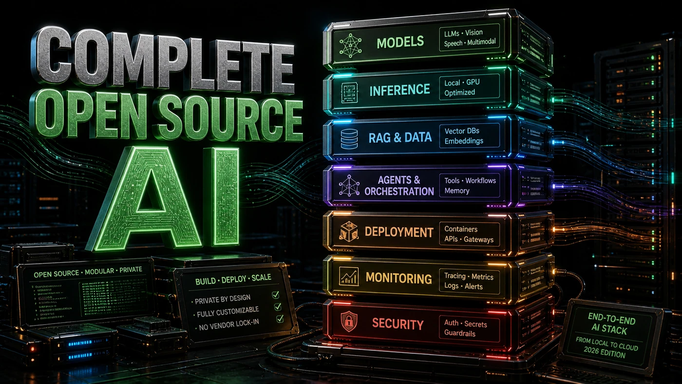 AI Kick Start editorial image for The complete open source AI stack: 2026 edition.