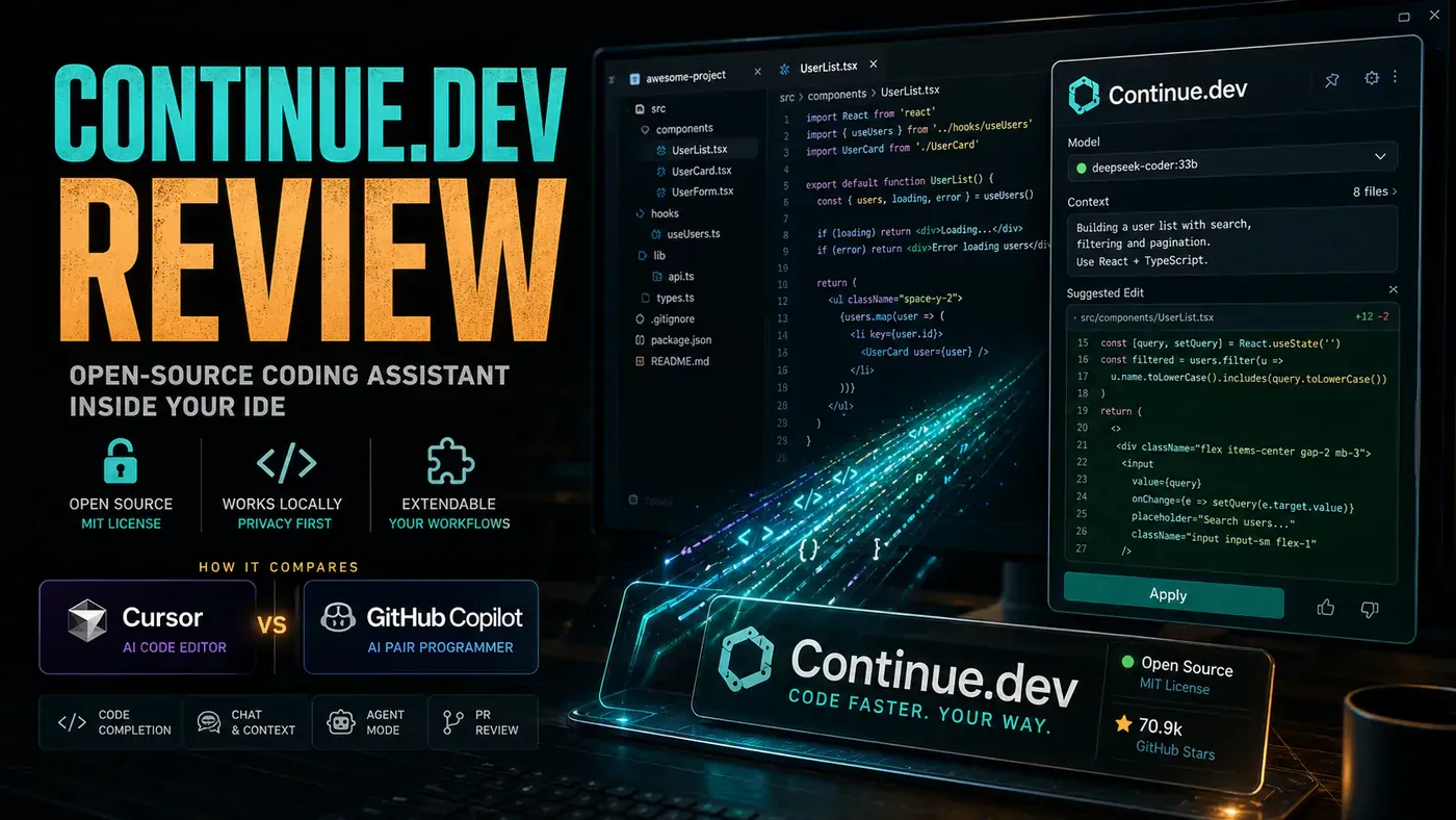 AI Kick Start editorial image for Continue.dev Review: Open-Source Coding Assistant.