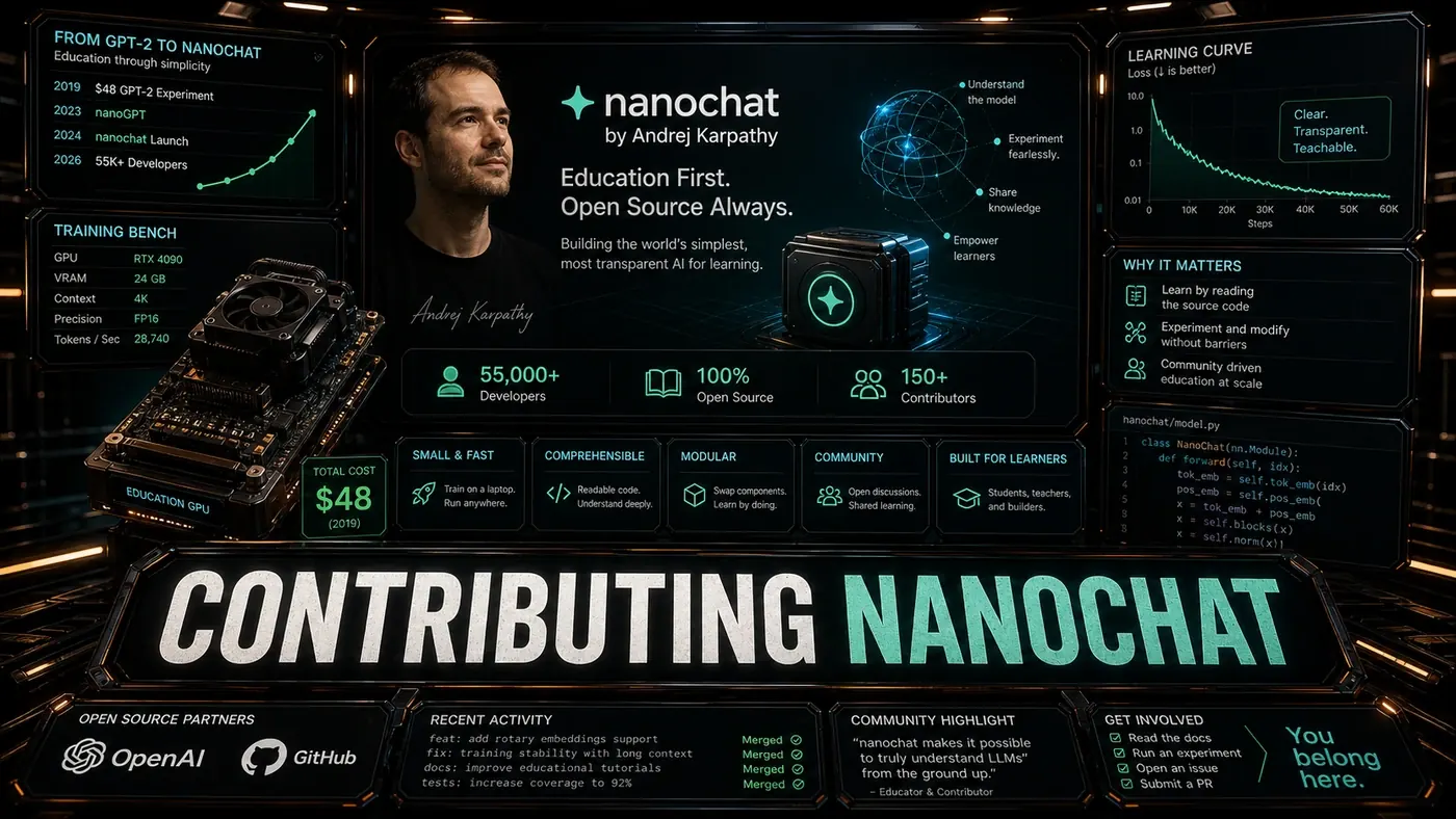 AI Kick Start editorial image for Contributing to nanochat: Karpathy's educational vision.