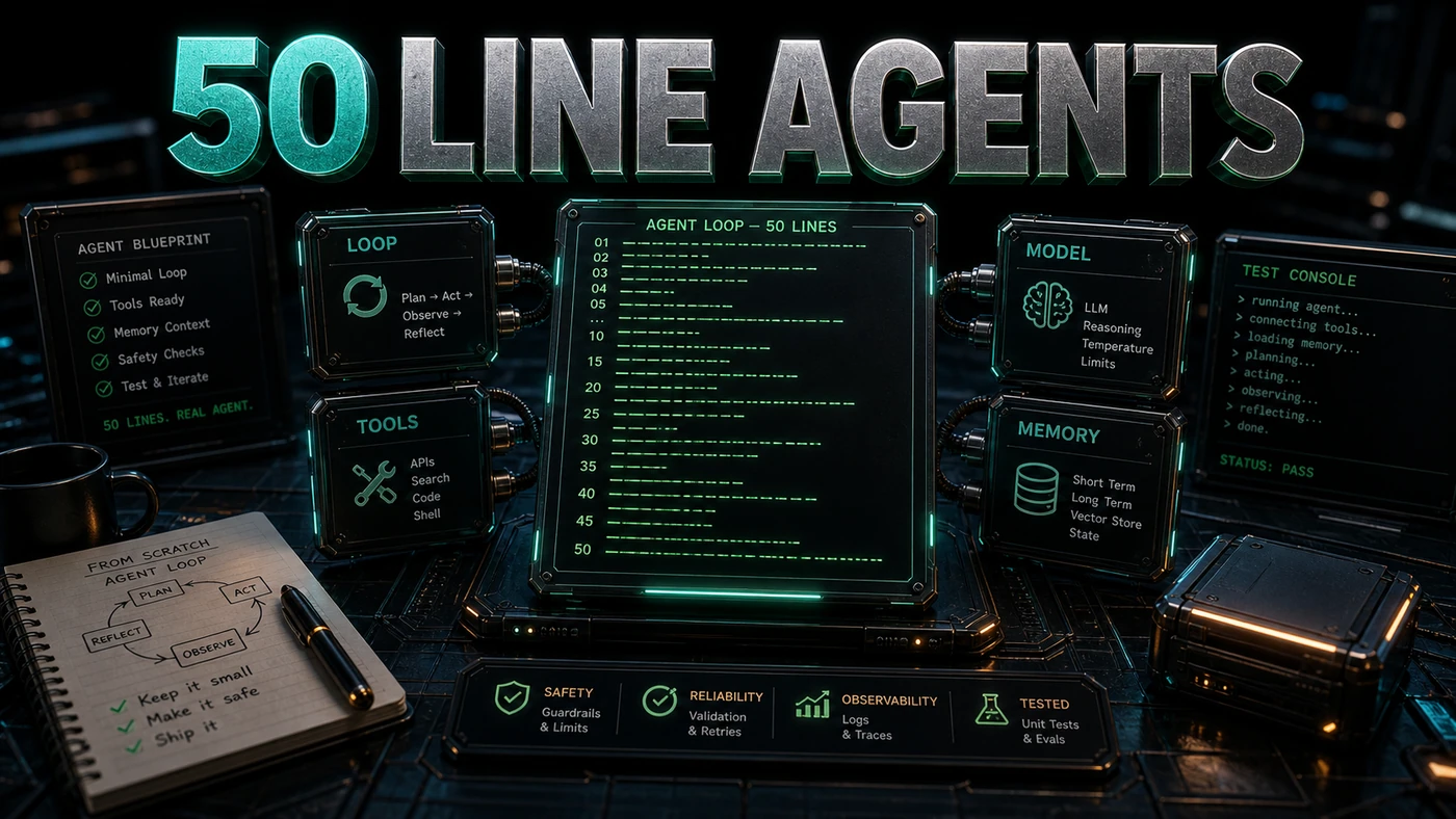 AI Kick Start editorial image for Custom Agents in 50 Lines of Code.