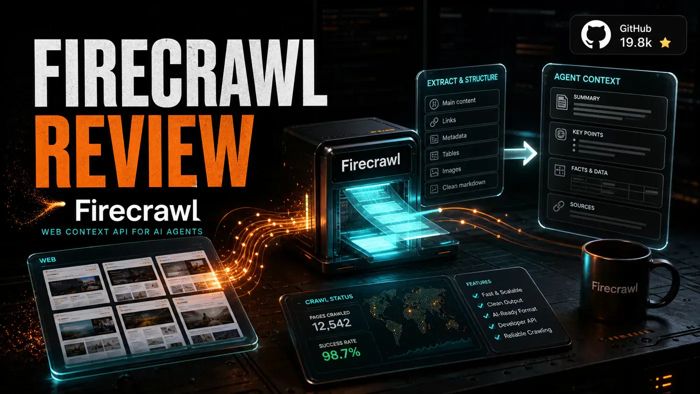 AI Kick Start editorial image for Firecrawl Review: Web Context for AI Agents (130k Stars).