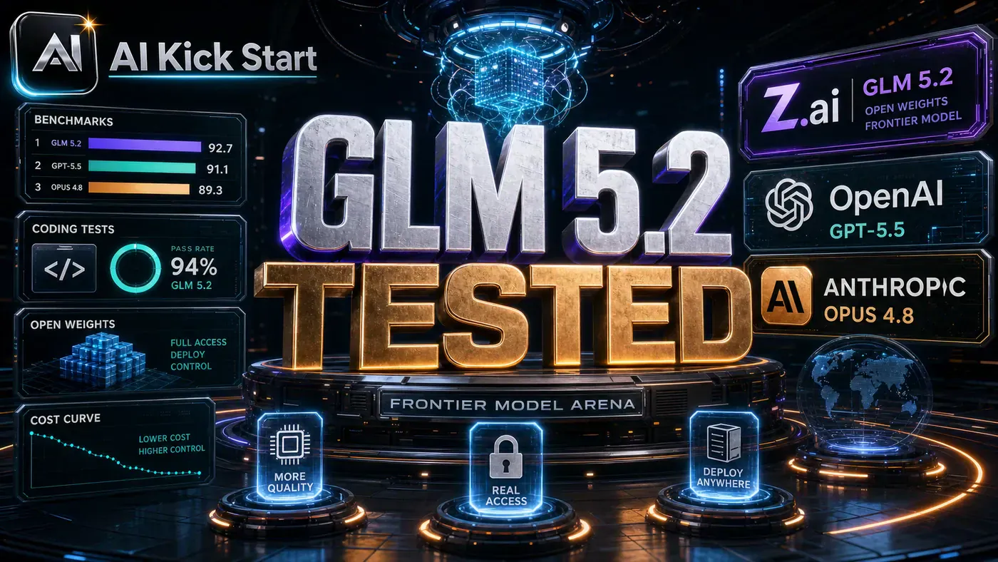 AI Kick Start editorial image for GLM 5.2 Is Forcing Teams to Recheck the Open-Weights Model Stack.