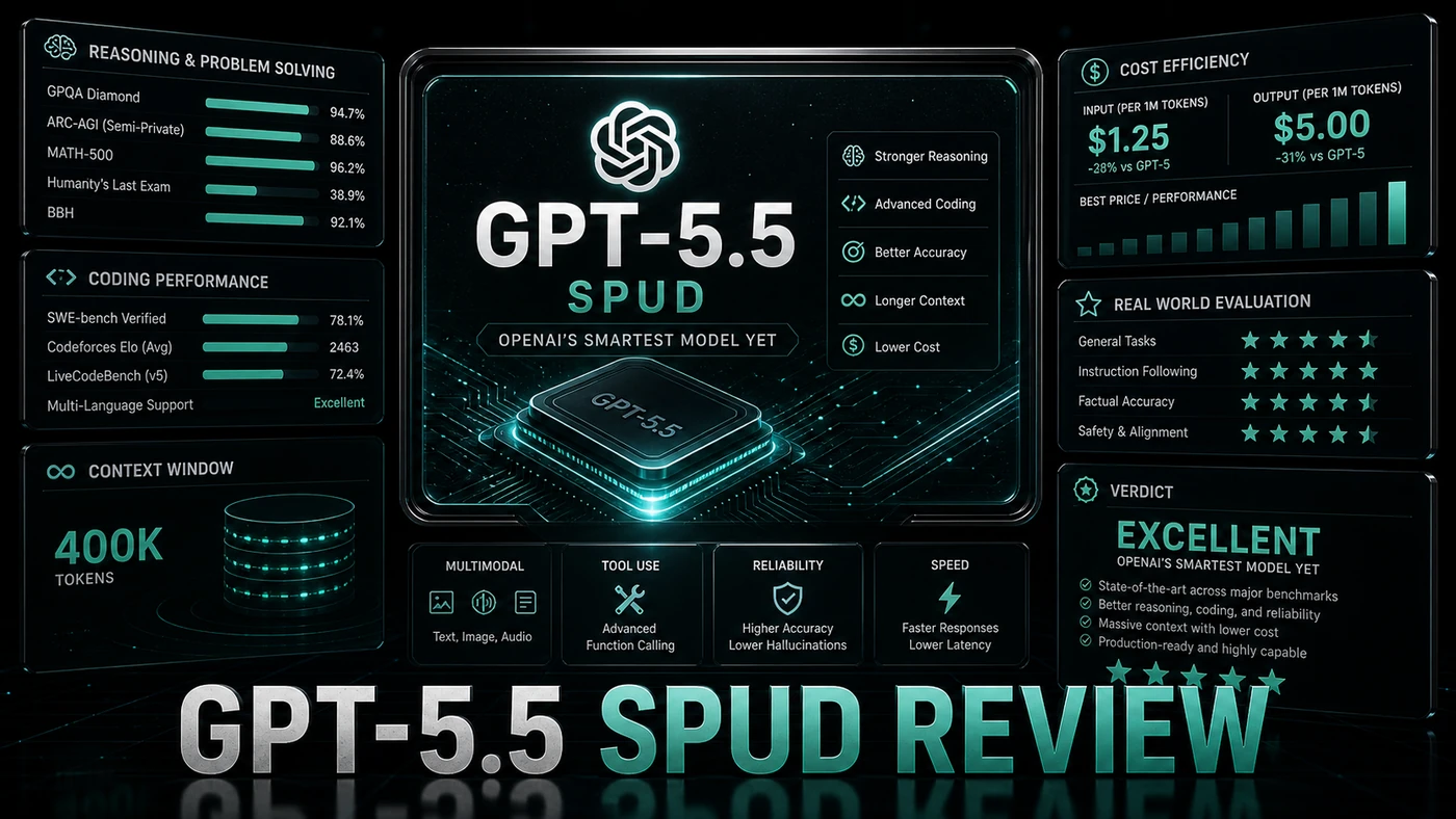 AI Kick Start editorial image for GPT-5.5 'Spud' Reviewed: OpenAI's Smartest Model Yet, But Is It Enough?.