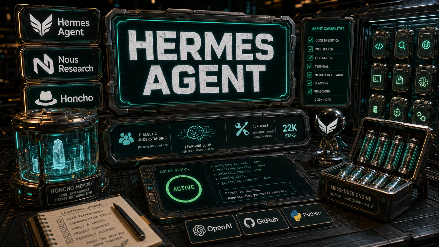 AI Kick Start editorial image for Hermes Agent: Nous Research's learning agent explained.