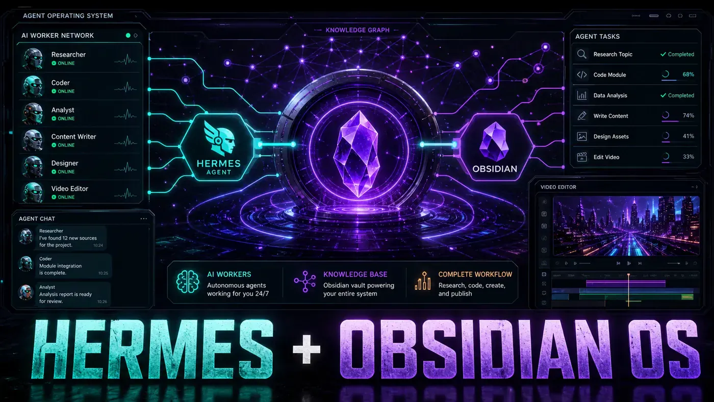 AI Kick Start editorial image for How to Build an AI Agent Operating System with Hermes and Obsidian: A Complete Guide to Your Own Team of AI Workers.