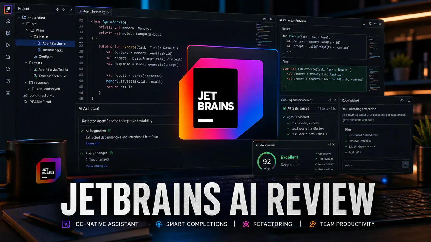 AI Kick Start editorial image for JetBrains AI Review: IDE-Native AI Assistance.