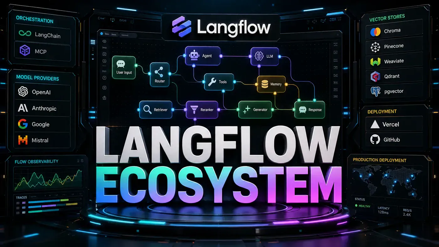 AI Kick Start editorial image for The Langflow ecosystem: Visual agent building at scale.
