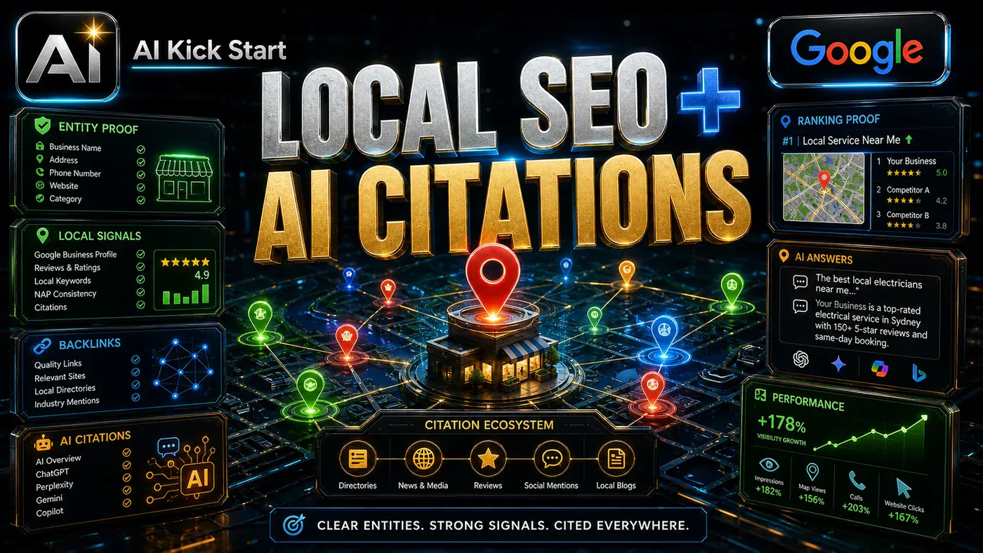 AI Kick Start editorial image for A Local SEO Shortcut Is Really an AI Citation Systems Problem.
