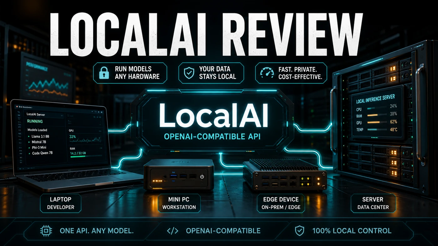 AI Kick Start editorial image for LocalAI Review: Run Models on Any Hardware (44k Stars).