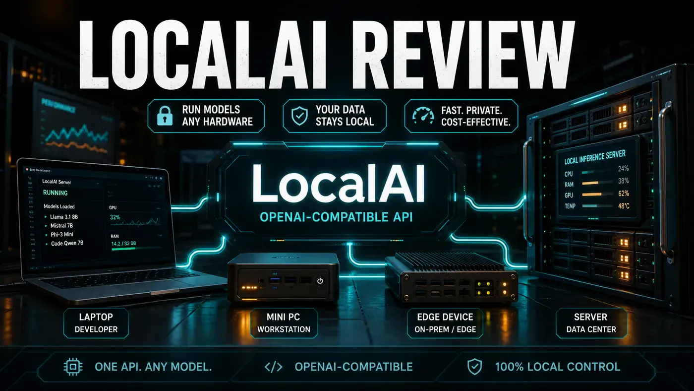 AI Kick Start editorial image for LocalAI Review: Run Models on Any Hardware (44k Stars).
