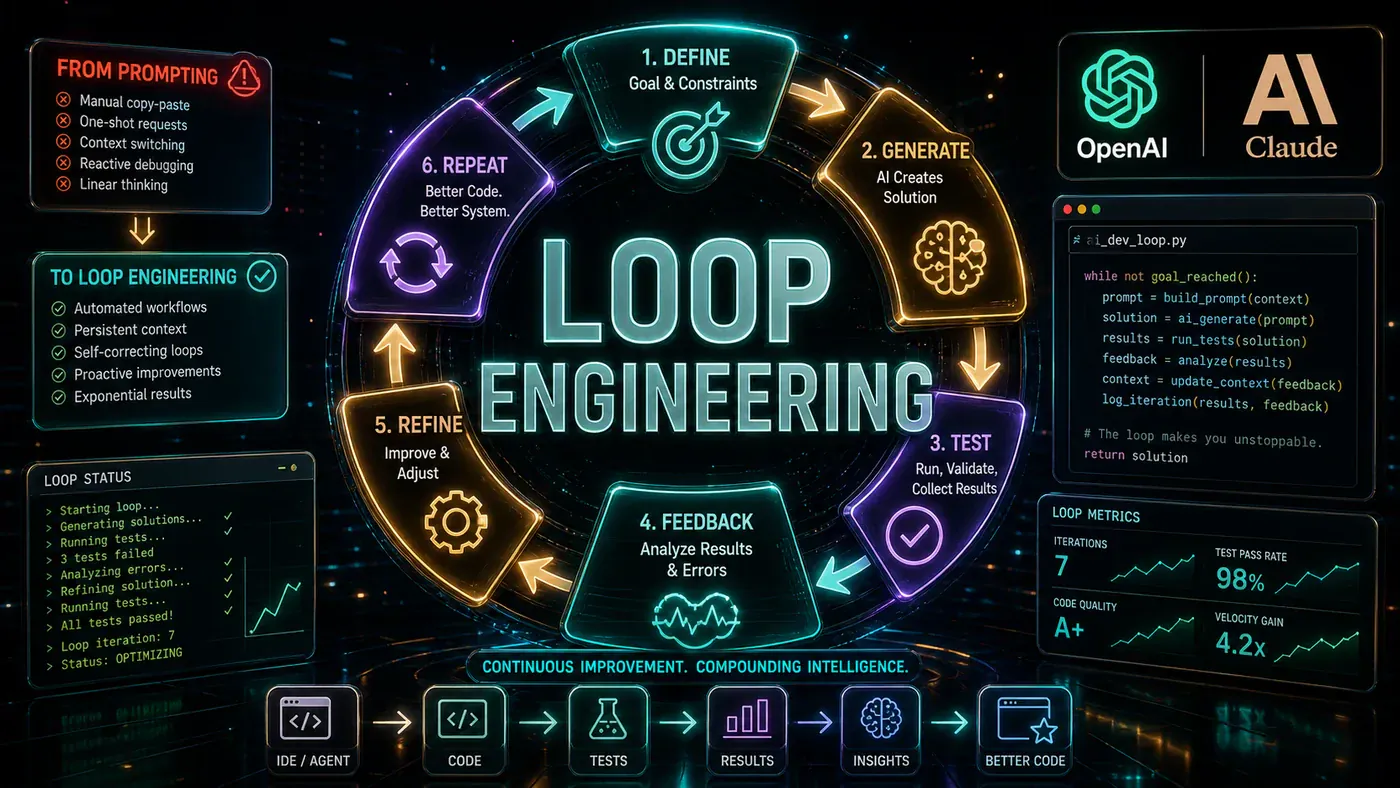 AI Kick Start editorial image for Loop Engineering: Why the World's Best AI Developers Have Stopped Prompting and Started Building Loops.