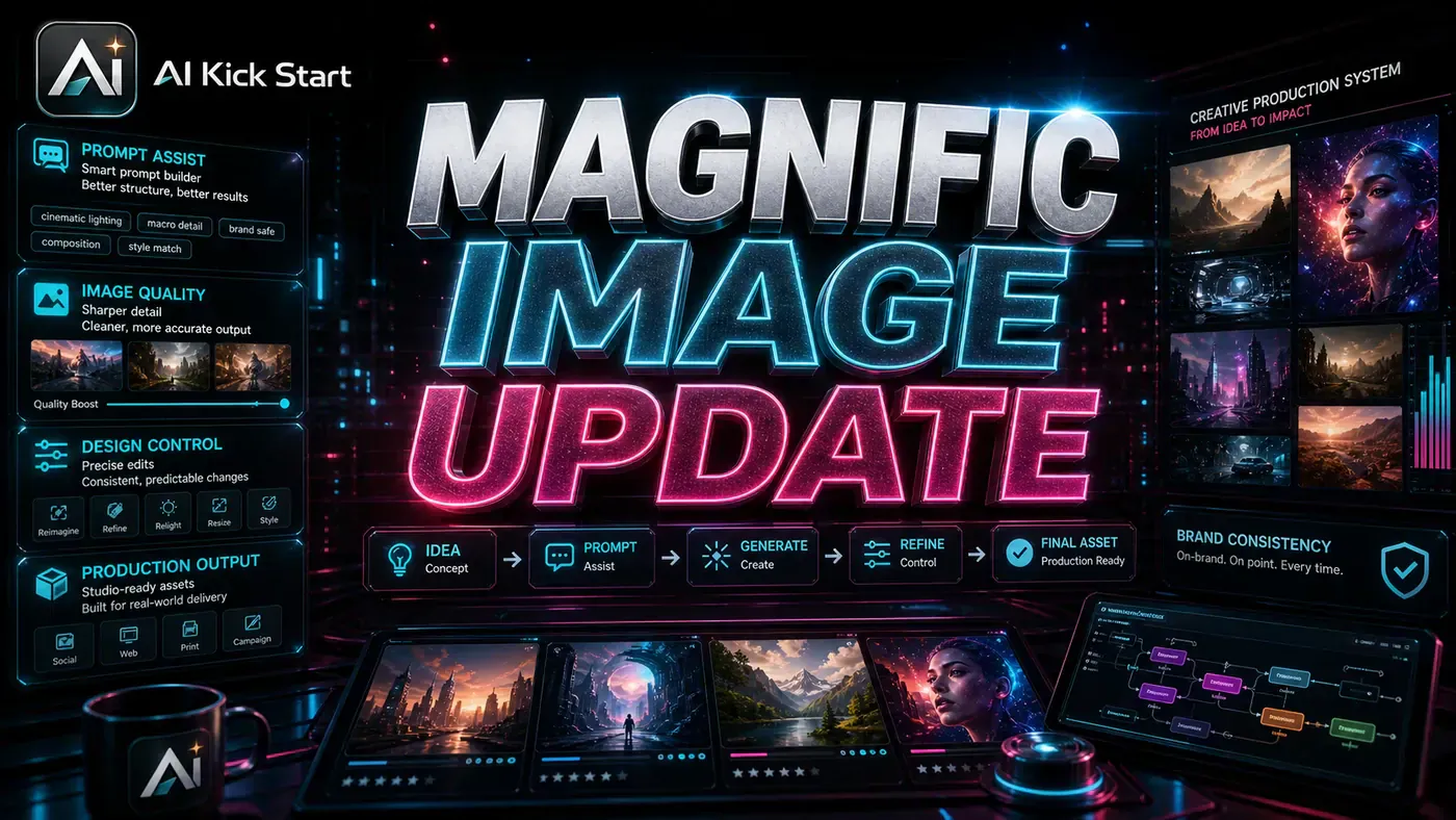 AI Kick Start editorial image for Magnific's Freepik Era Raises the Bar for AI Image Production.